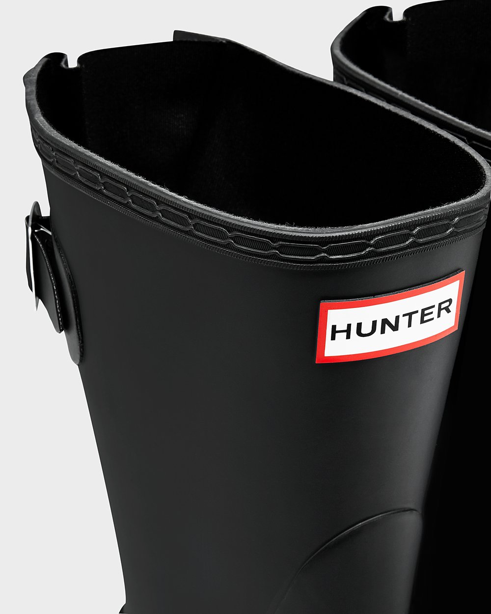 Hunter Mujer Original Back Adjustable - Botas de Lluvia Negras - 659-GDUJSQ